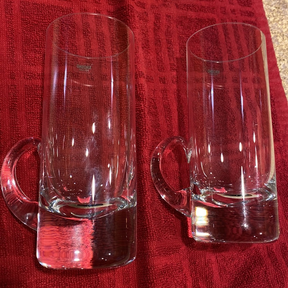 NWT 2 Krosno Poland Crystal Handled Glasses - Picture 5 of 17
